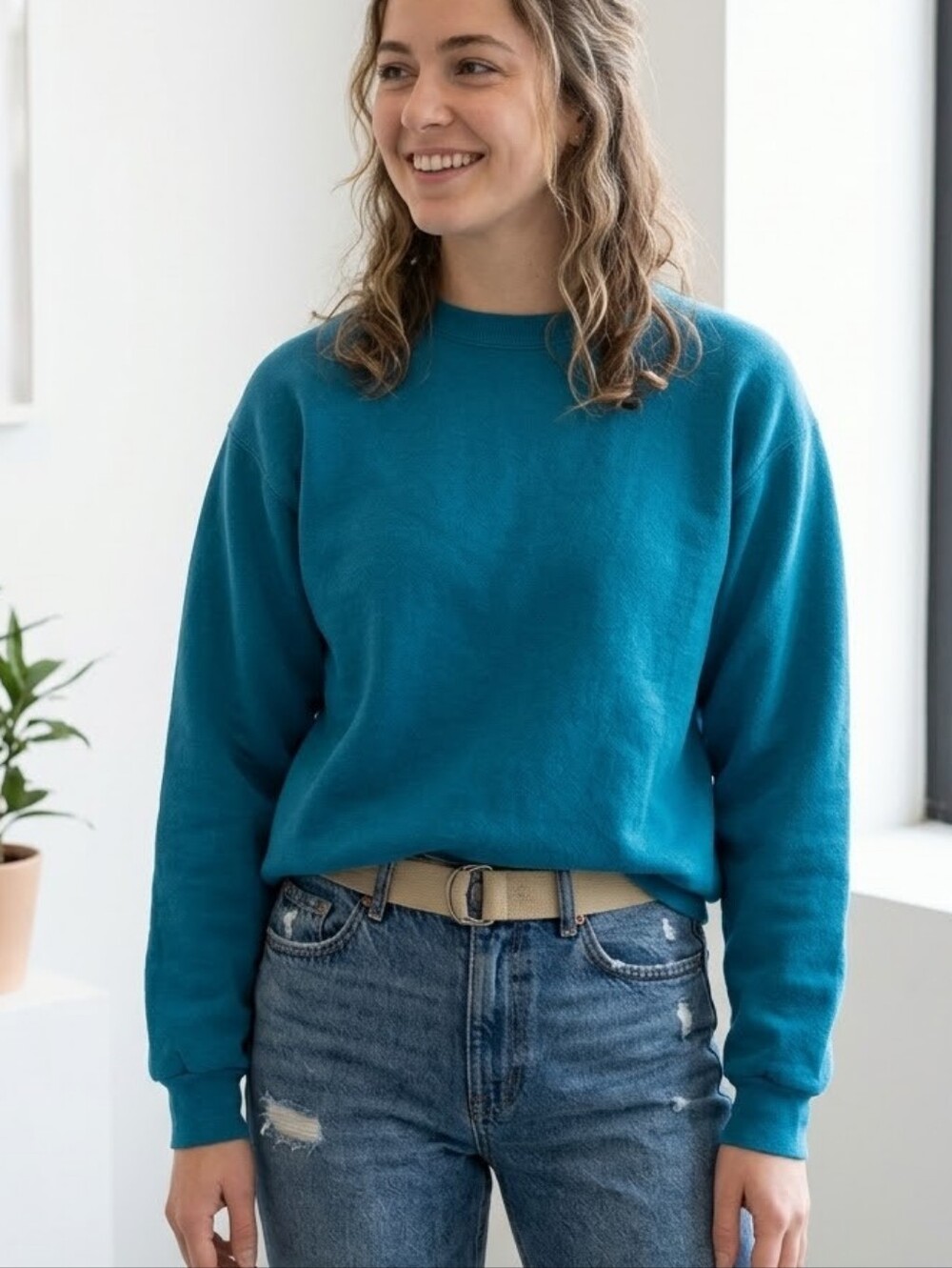 Vintage Cheetah Mervyn's Blank Crewneck Sweatshirt